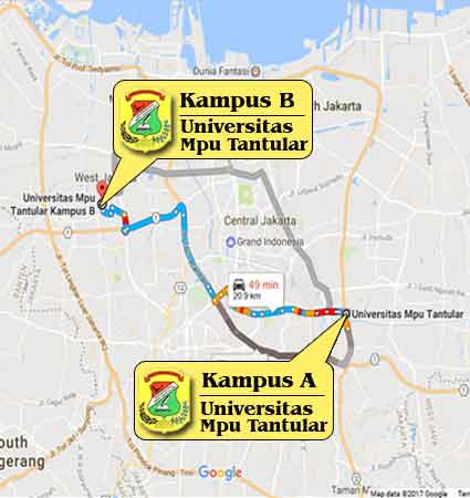 Campus Location & Map (Google Map) University of Mpu Tantular Jakarta Itesa Nomor